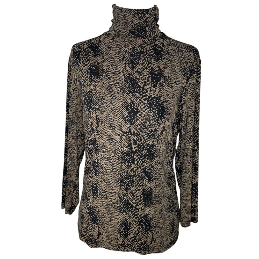 Susan Lawrence Vintage Snake Skin Turtleneck Top Size M Good Used Condition
